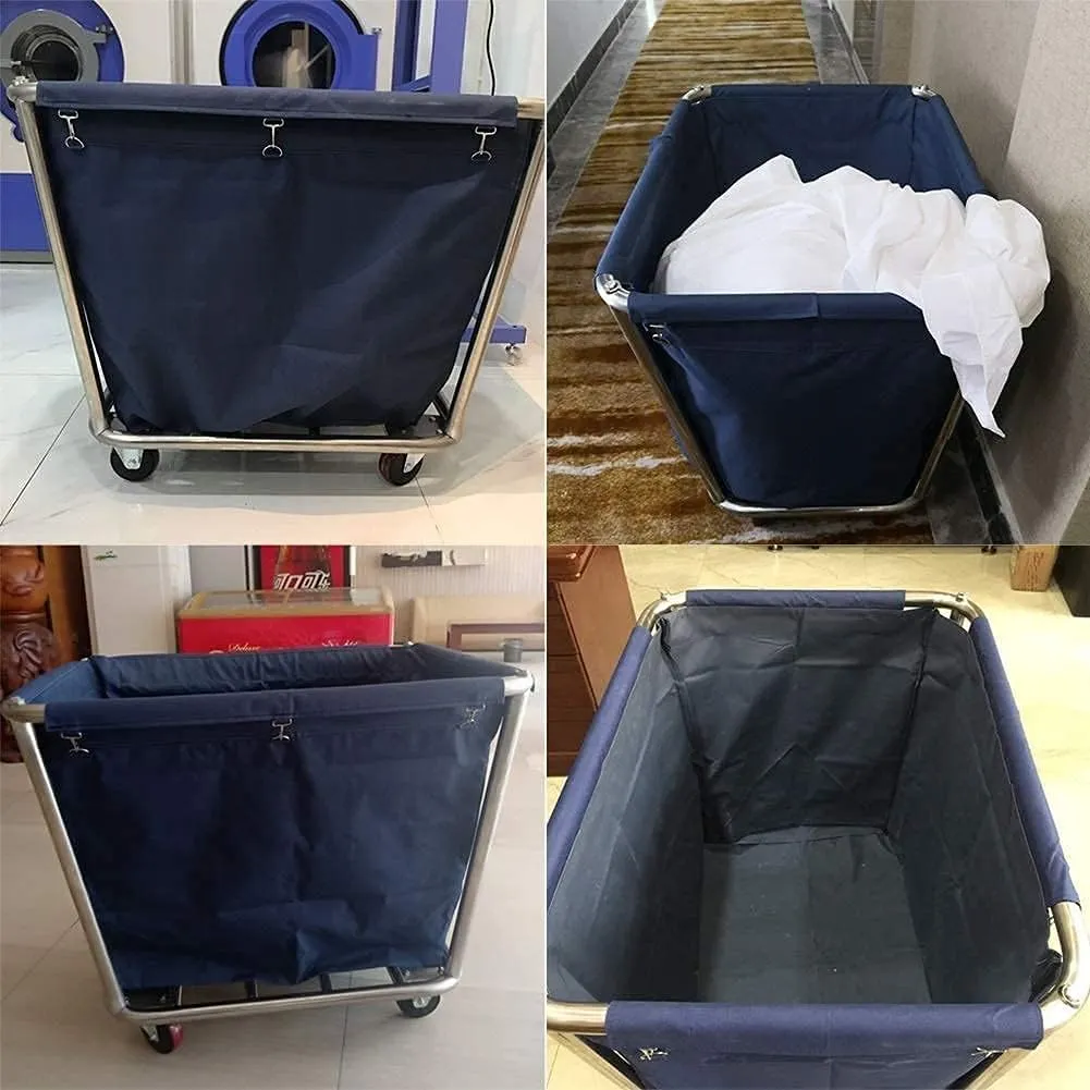 Large Laundry Cart with Wheels,Rolling Laundry Basket,220 LB Load Material-handling Carts for Home Commercial Hotels or Hospital,Blue