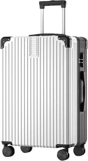 Large Luggage, Trolley Case With Spinner Wheels, Anti-theft, Anti-pick Combination Lock, Not Easy To Deform (Color : 20, Size : Black White)