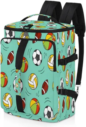 Large Sports Gym Bag With Shoe & Laptop Compartment 47L Waterproof Travel Duffel Bags for Men Women Ball Theme Luggage Backpack Duffle Bag
