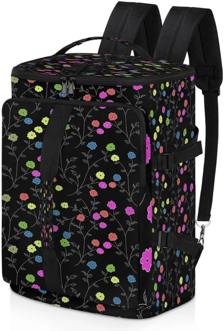 Large Sports Gym Bag With Shoe & Laptop Compartment 47L Waterproof Travel Duffel Bags for Men Women Colourful Flower Luggage Backpack Duffle Bag