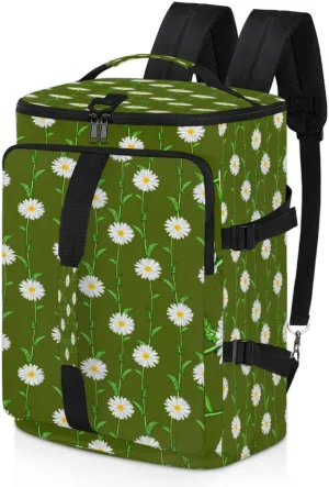 Large Sports Gym Bag With Shoe & Laptop Compartment 47L Waterproof Travel Duffel Bags for Men Women Daisy Flower Plant Luggage Backpack Duffle Bag