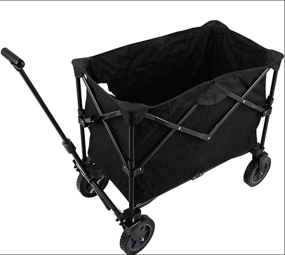 Laundry Trolley Handcart, Folding Camping Cart, Garden Wagon 4 Wheeled Collapsible Festival Trolley, Portable Garden Cart - Maximum Load 80Kg, for Travel, Camping, Picnic, Fishing,
