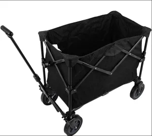 Laundry Trolley Handcart, Folding Camping Cart, Garden Wagon 4 Wheeled Collapsible Festival Trolley, Portable Garden Cart - Maximum Load 80Kg, for Travel, Camping, Picnic, Fishing,
