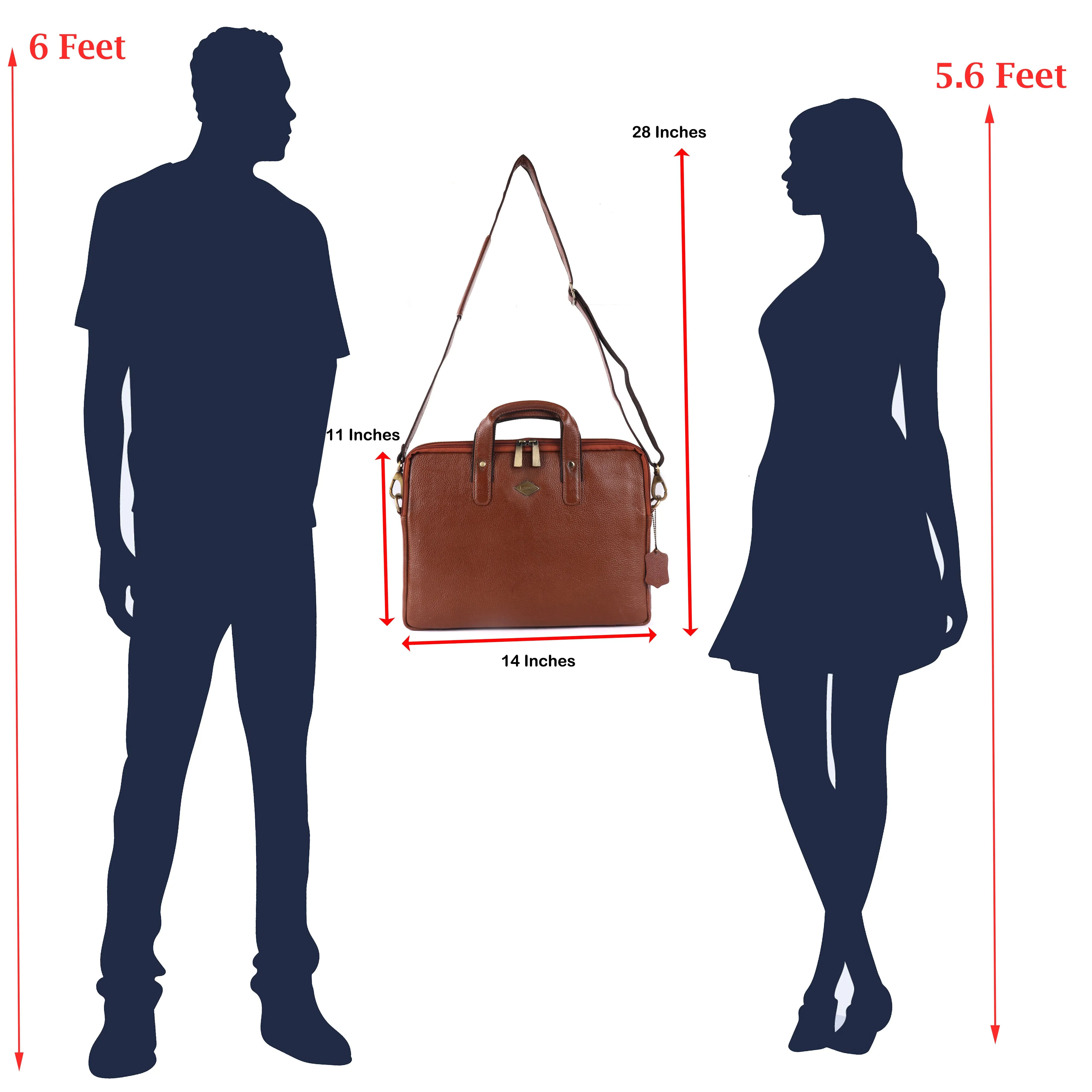 Laveri® Genuine Leather Laptop Messenger bag #2817 TAN