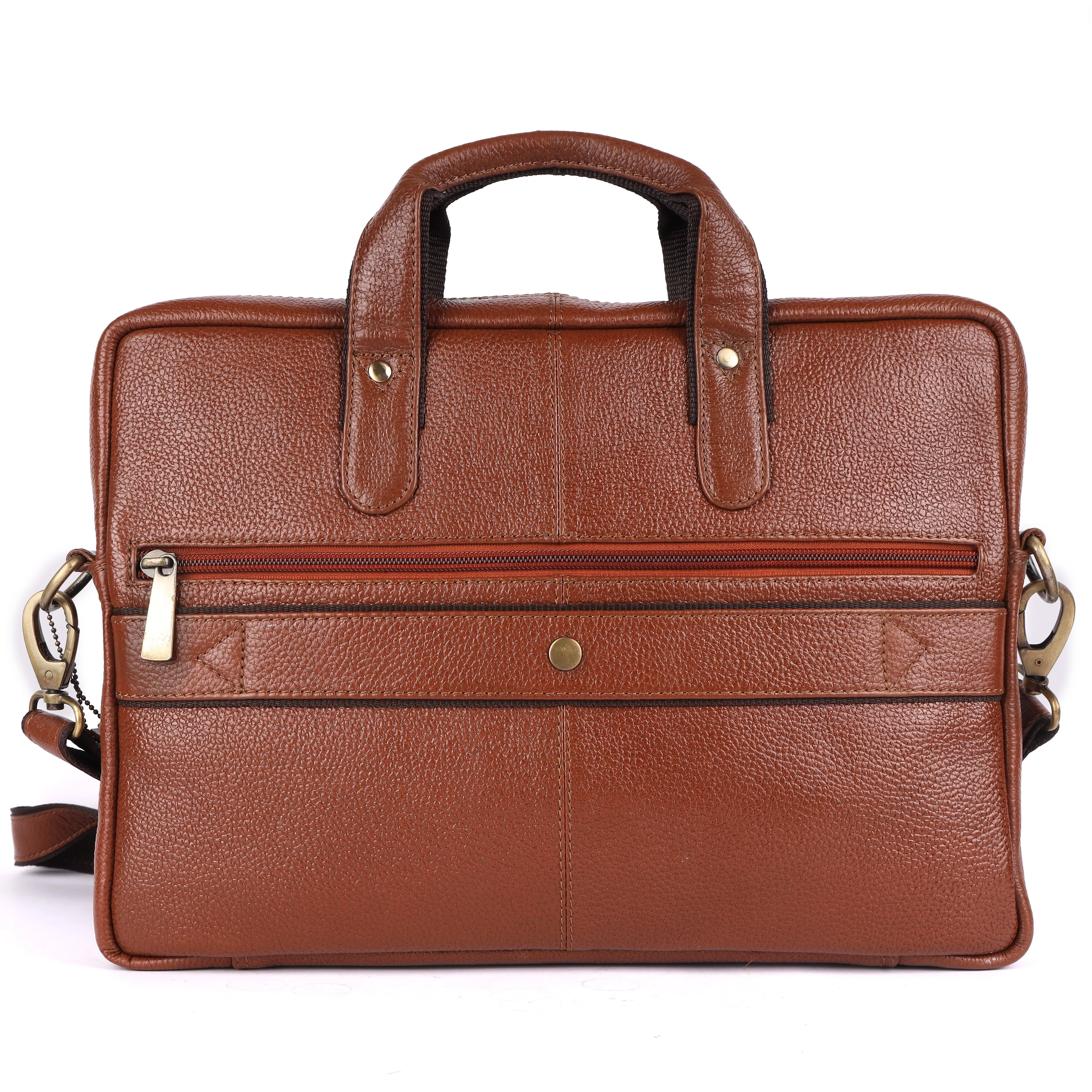 Laveri® Genuine Leather Laptop Messenger bag #2817 TAN