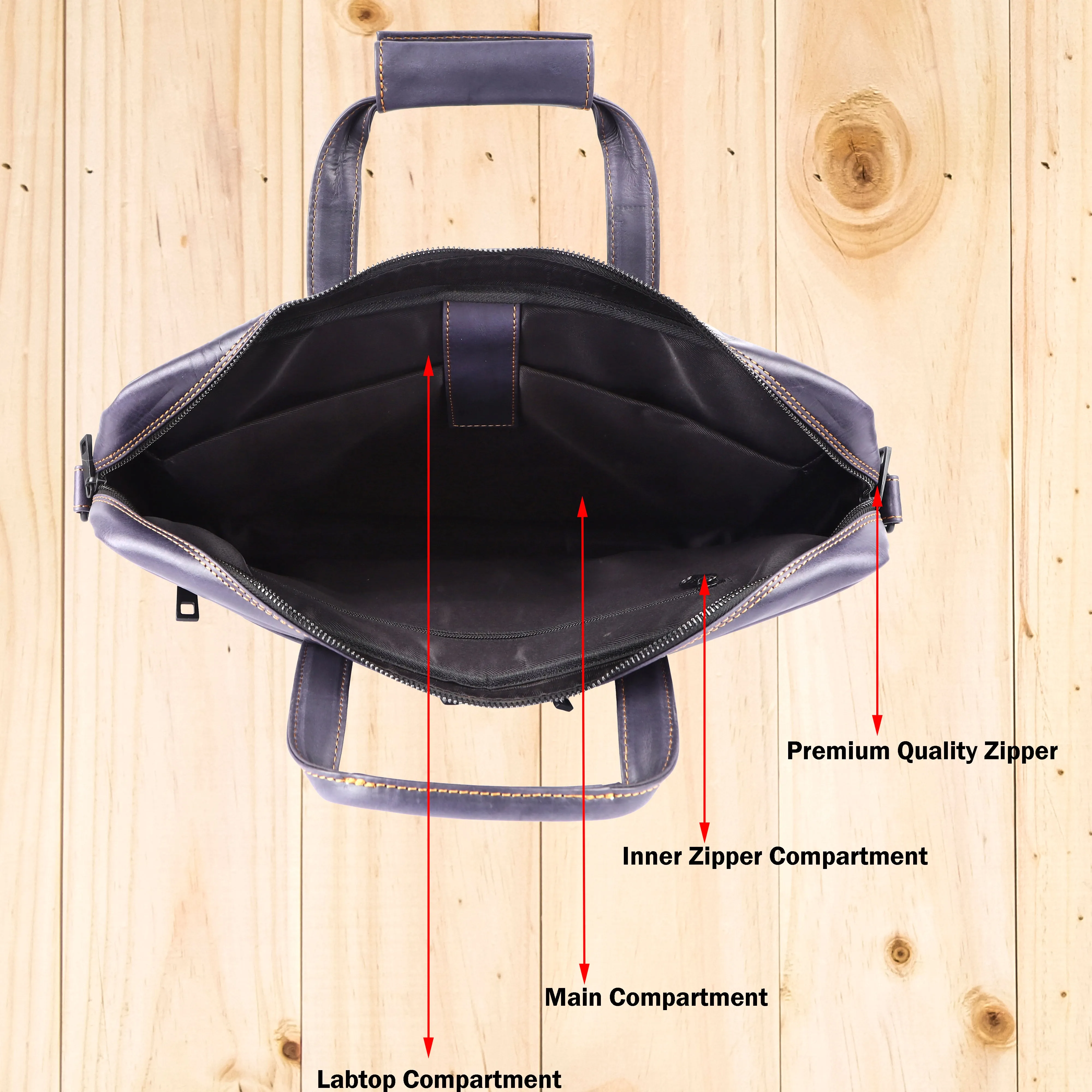 Laveri Genuine Leather Office Laptop Bag