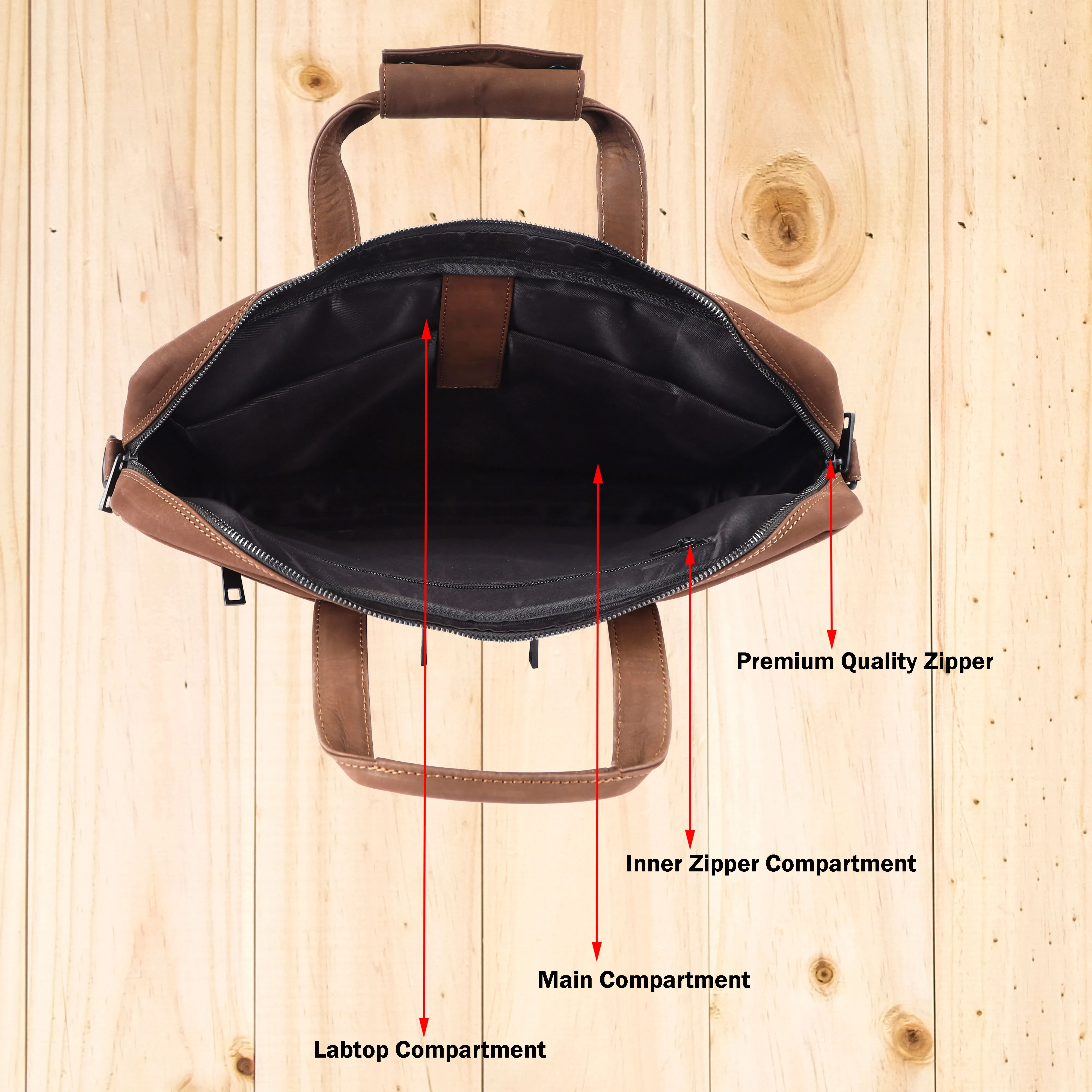 Laveri Genuine Leather Office Laptop Bag