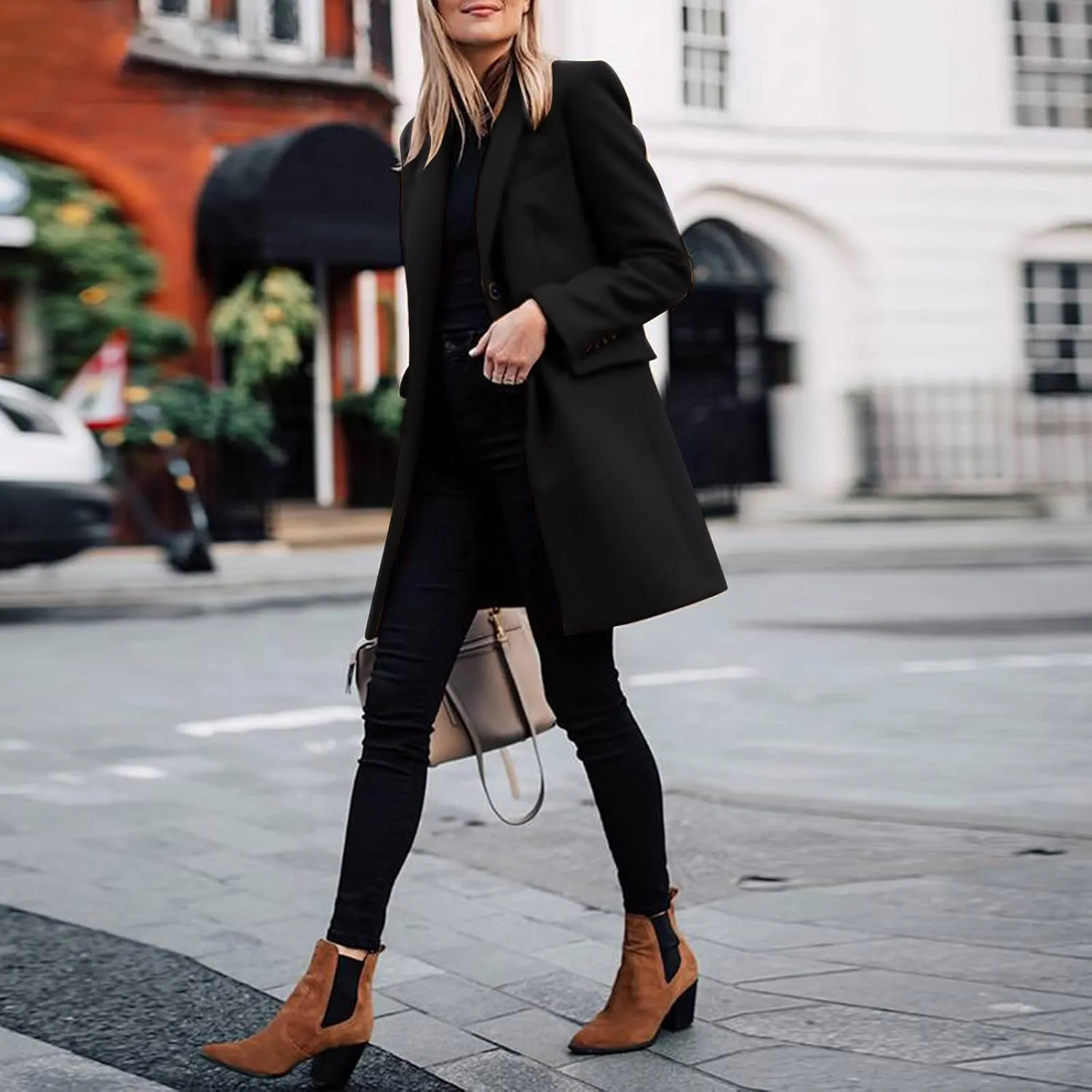 LCMTWX Trench Coat for Women 2023 Outwear Womens Elegant Windbreaker Wild Winter Women's Coat Black Trench Coat Women