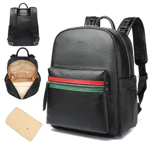 Leather Diaper Bag Backpack for Women with Multiple Pockets,Laptop Compartment and Changing Pad.