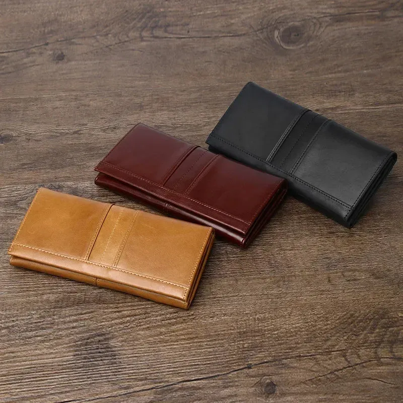 Leather Long Multifunction Card Holder Wallet for Women