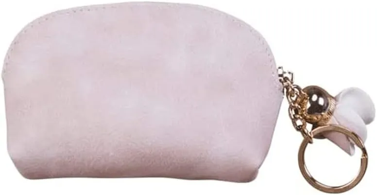 Leather Wallet Pu Leather Women's Wallet Fashion Mini Zipper Purse Clutch Large Capacity Retro Coin Pocket Women's Gift Large Capacity (White,7.5x11.8cm)