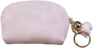 Leather Wallet Pu Leather Women's Wallet Fashion Mini Zipper Purse Clutch Large Capacity Retro Coin Pocket Women's Gift Large Capacity (White,7.5x11.8cm)