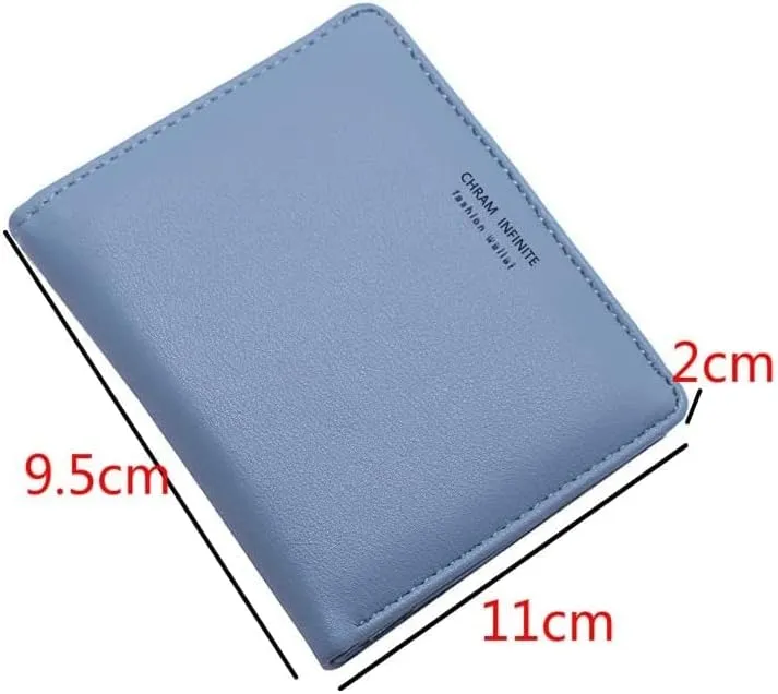 Leather Wallet Pu Leather Women's Wallet Fashion Short Purse Clutch for Girls Students Large Capacity Portable Coin Pocket Large Capacity (Bk,9x11cm)
