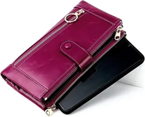 Leather Wallet Pu Leather Women's Wallet Large Capacity Long Purse Clutch Ladies Fashion Coin Pocket Birthday Large Capacity (Yellow,10.5X19.5cm)