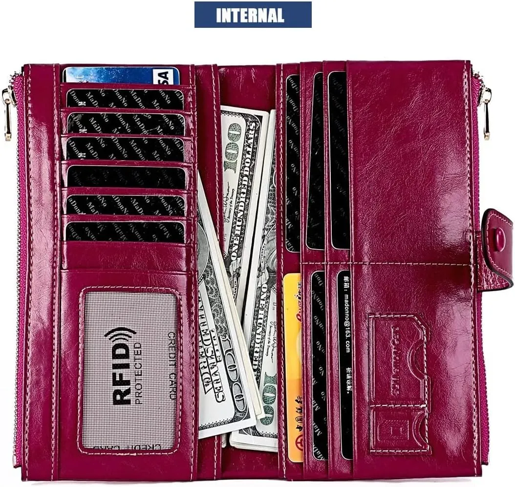 Leather Wallet Pu Leather Women's Wallet Large Capacity Long Purse Clutch Ladies Fashion Coin Pocket Birthday Large Capacity (Yellow,10.5X19.5cm)