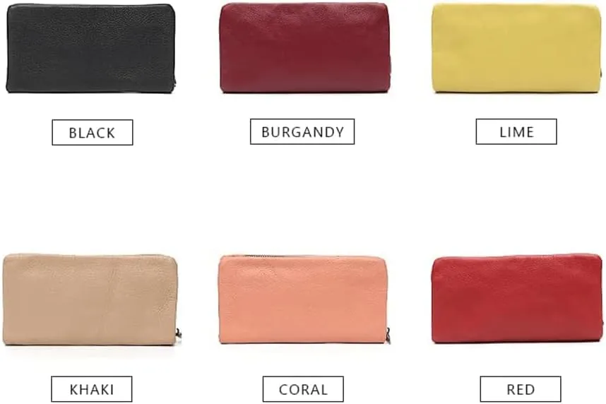 Leather Wallet Pu Leather Women's Wallet Simple Solid Color Design Long Purse Clutch Girls Women's Large Capacity Coin Pocket Large Capacity (Yellow,10x19cm)