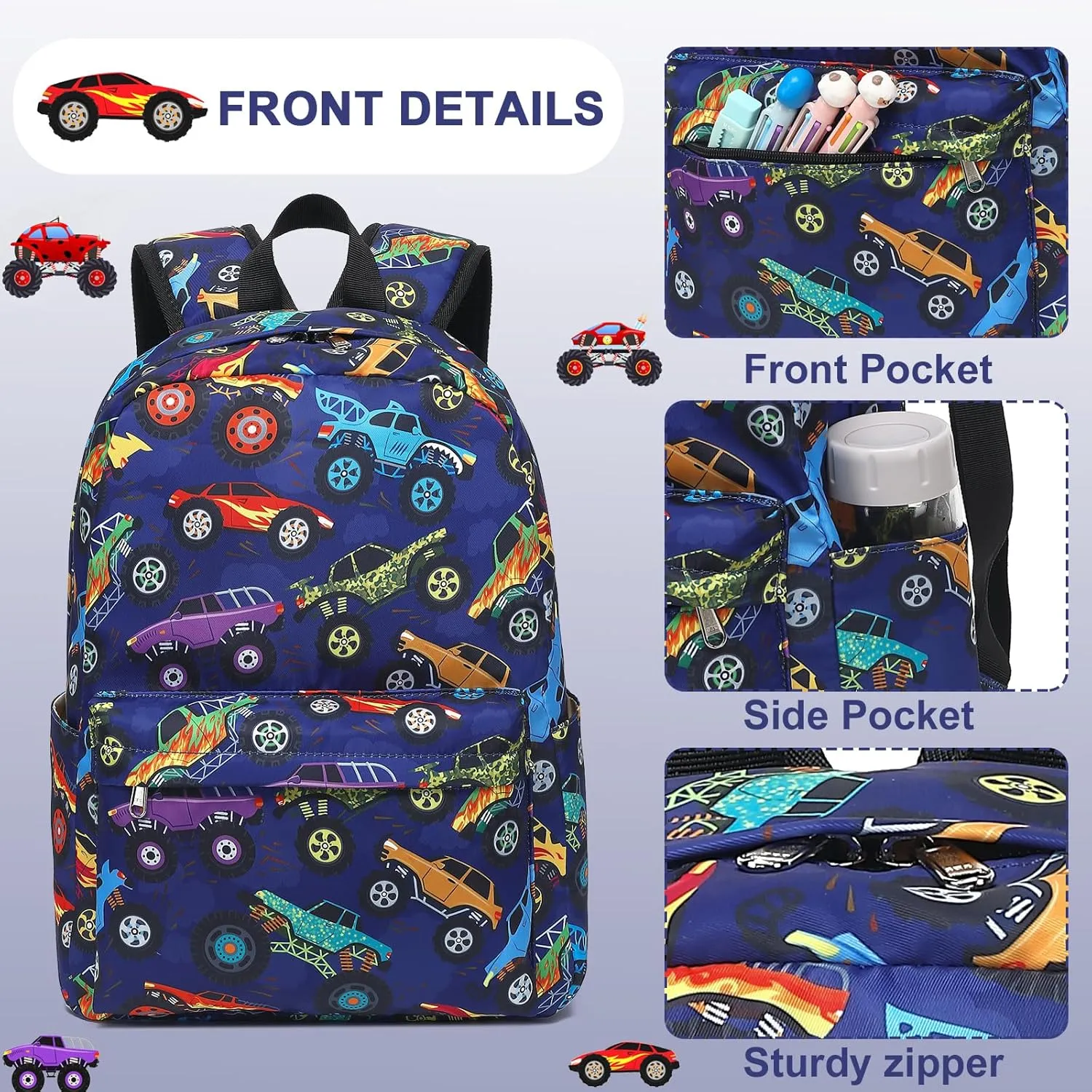 LEDAOU Kids School Backpack with Lunch Box for Boys Girls Kindergarten BookBag School Bag Preschool Toddler Backpack