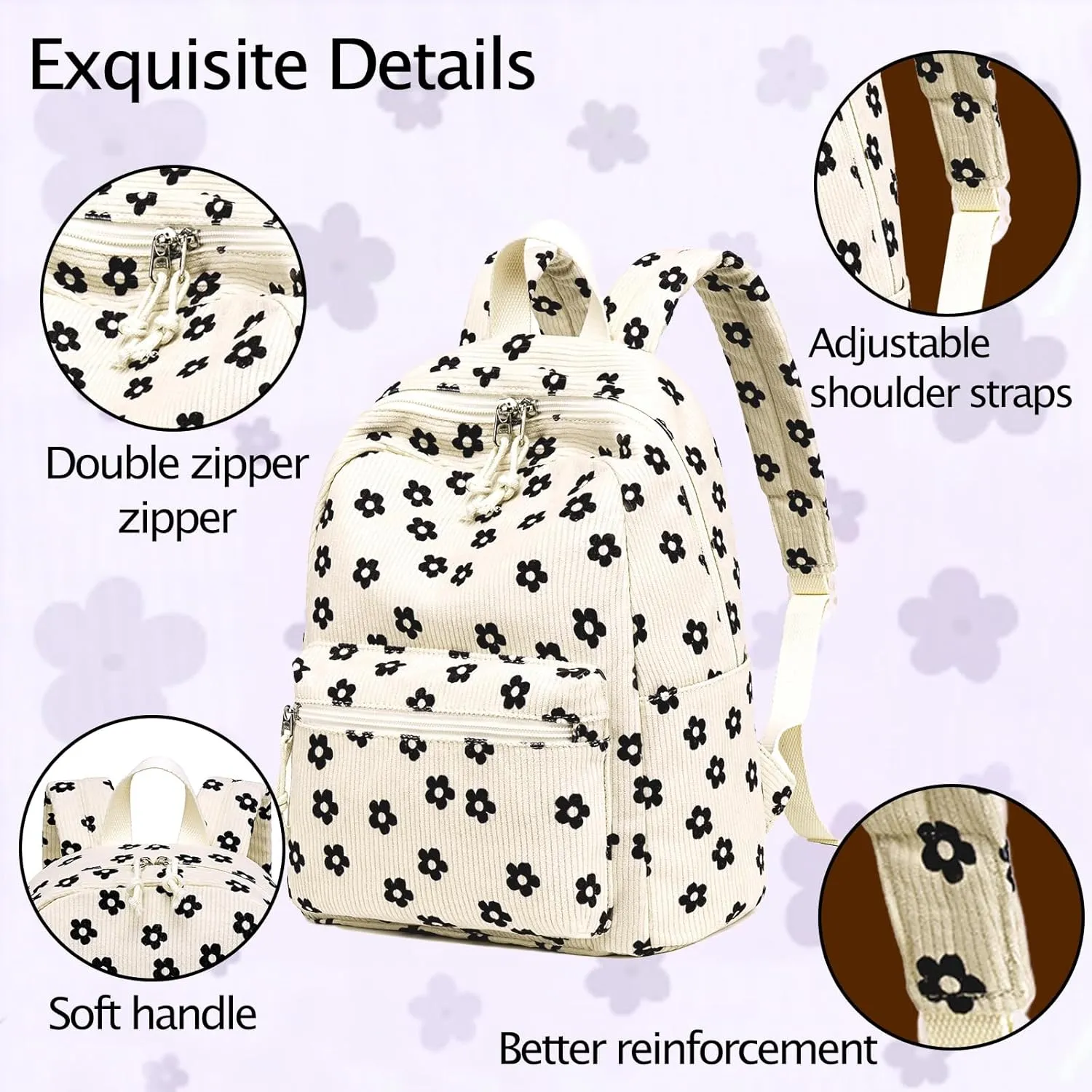 LEDAOU Mini Backpack Set Fashion bookbags with Purse wallet backpack wallet set for Women Teens School Travel Bag