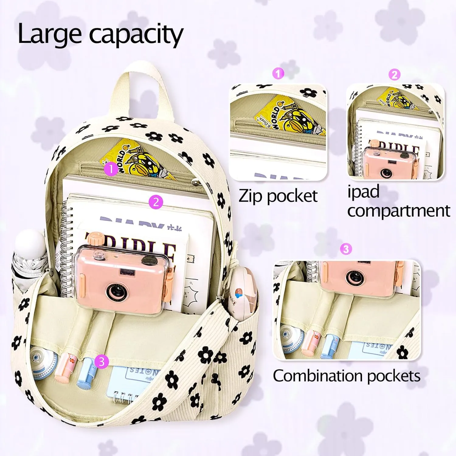 LEDAOU Mini Backpack Set Fashion bookbags with Purse wallet backpack wallet set for Women Teens School Travel Bag