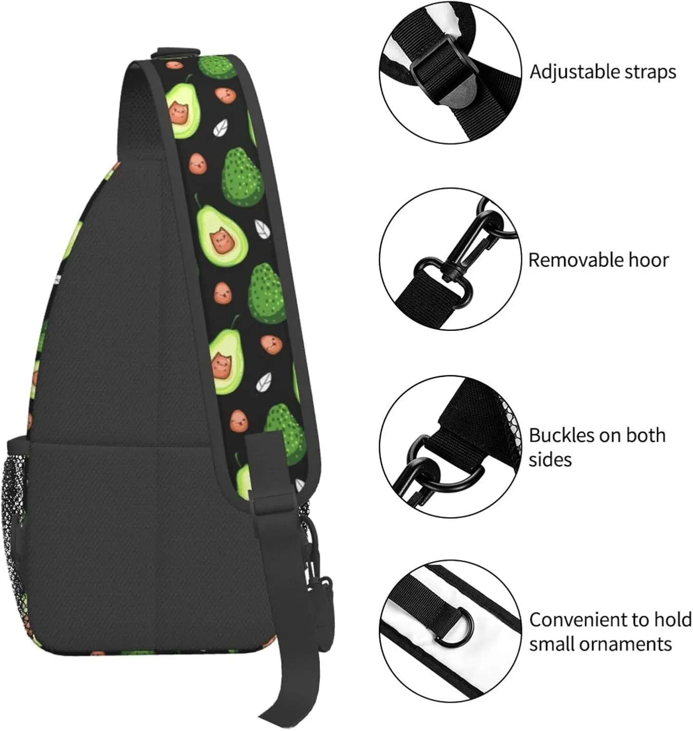 Lemon Lemon Slices Crossbody Bag Adjustable Sling Bag Casual Chest Bags Travel Shoulder Backpack