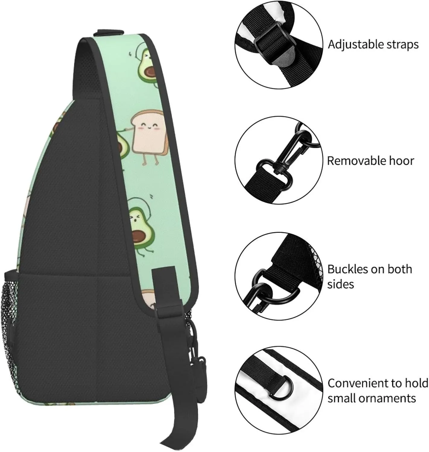 Lemon Lemon Slices Crossbody Bag Adjustable Sling Bag Casual Chest Bags Travel Shoulder Backpack