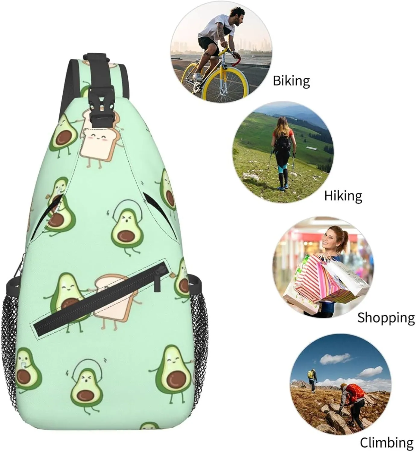 Lemon Lemon Slices Crossbody Bag Adjustable Sling Bag Casual Chest Bags Travel Shoulder Backpack