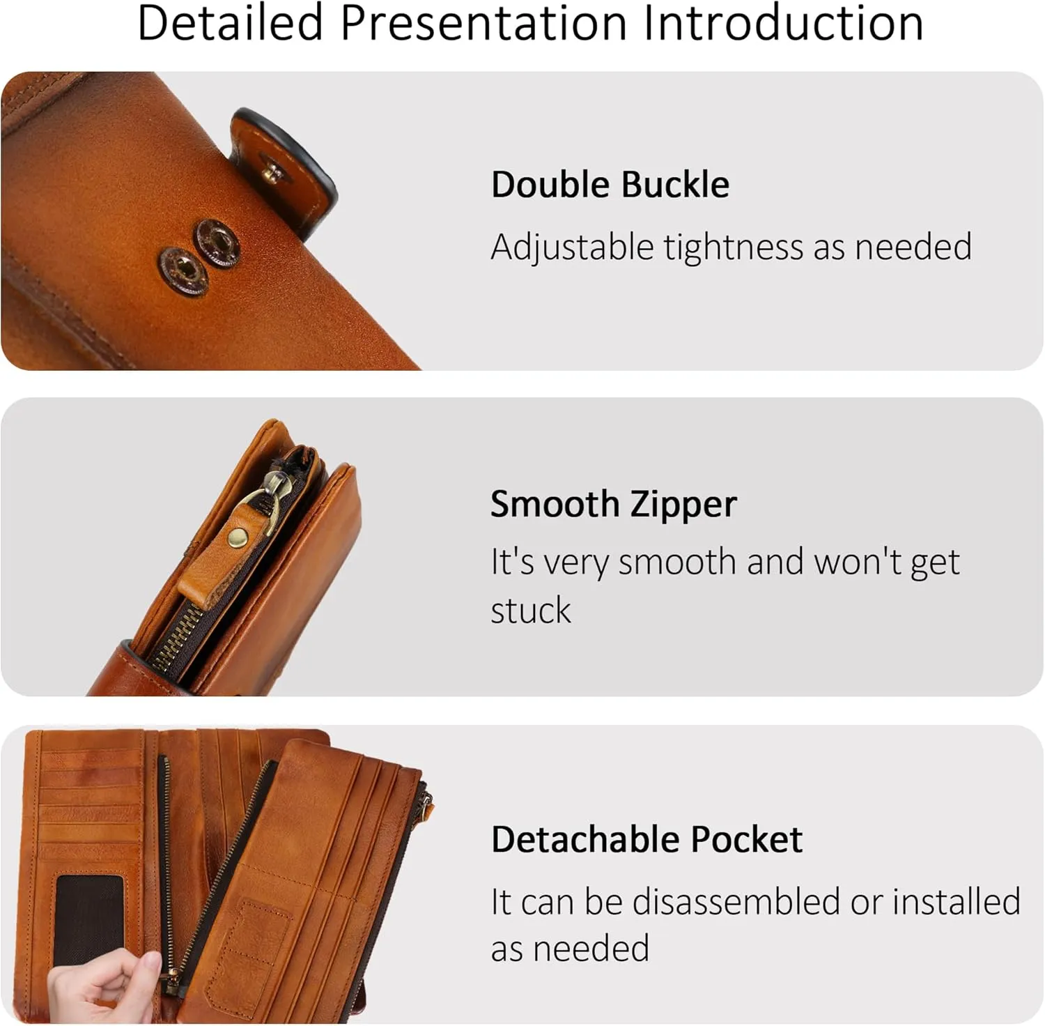 LETEULO Women's RFID Blocking Genuine Leather Wallet Vintage Hand Rubbing Wallets Organizer