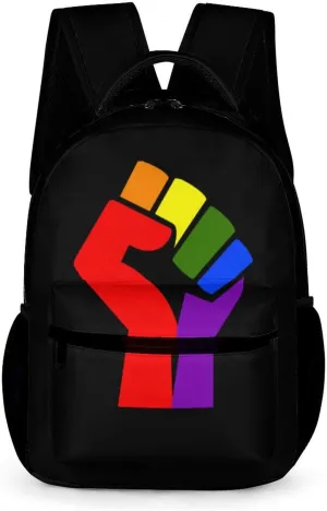 LGBT Proud Fist Unisex Backpack Casual Daypacks Quality Shoulders Bag for Camping Hiking Travel Gear