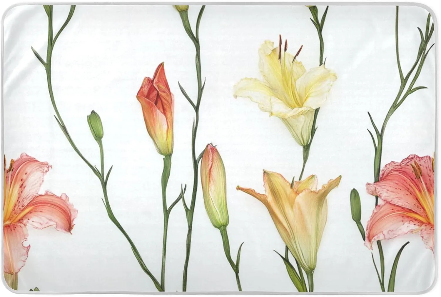 Light Yellow Daylily Extra Large Resuable Baby Bed Pad Highly Absorbent Sheet Cover Underpads Non-Slip Pad Liner for Children Adults Pets 52" L x 34" W
