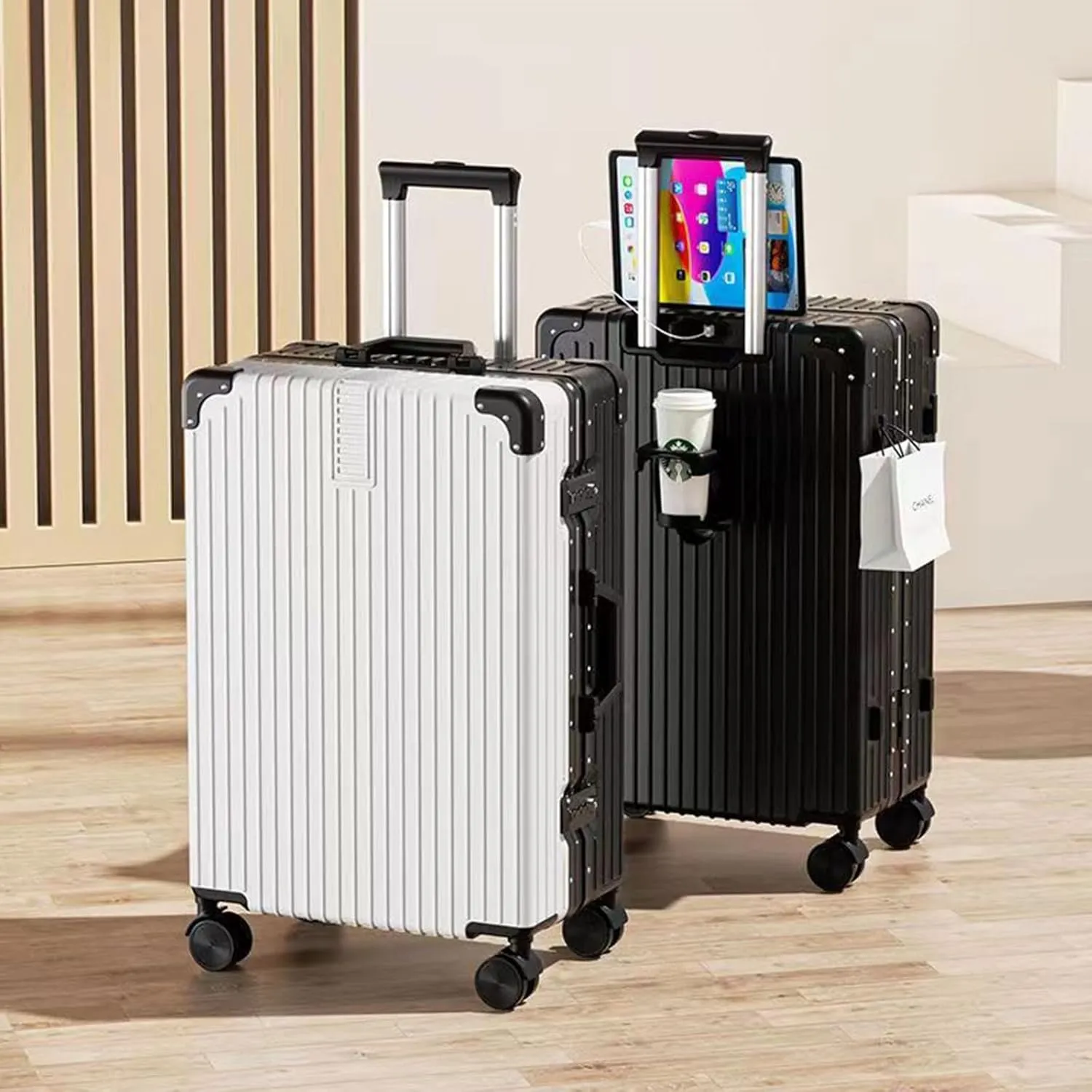 Lightweight Luggage, Trolley Case, Ergonomic Design Anti-friction And Anti-slip, Large Suitcase, Dustproof And Waterproof (Color : 20, Size : Rose)