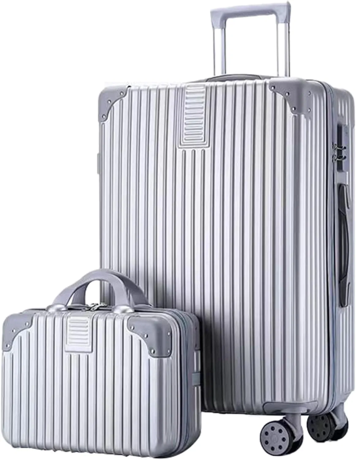 Lightweight Luggage, Trolley Case, Ergonomic Design Anti-friction And Anti-slip, Large Suitcase, Dustproof And Waterproof (Color : 22 Bag, Size : Silver)