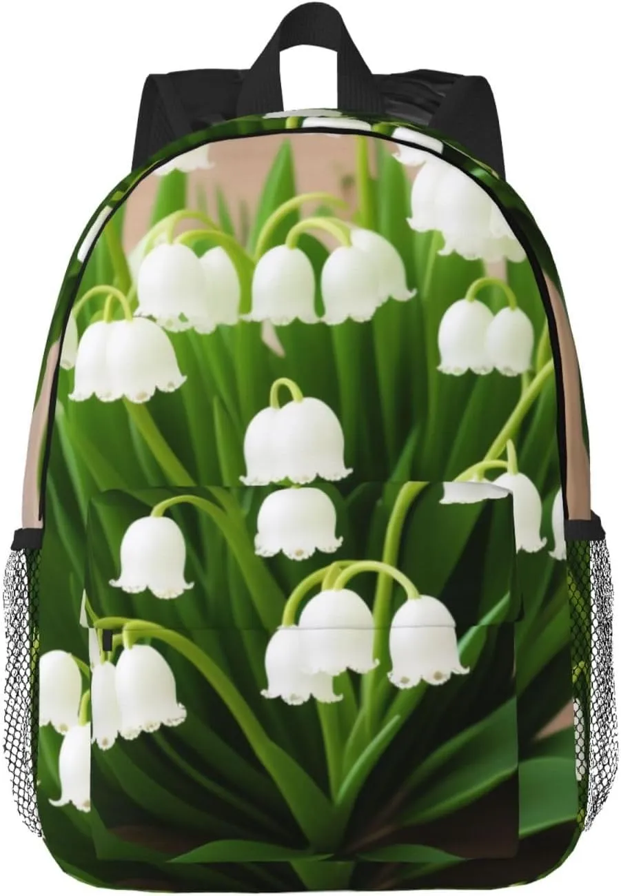 Lilies Of The Valley Backpack Lightweight Casual Backpack Double Shoulder Bag Travel Daypack With Laptop Compartmen