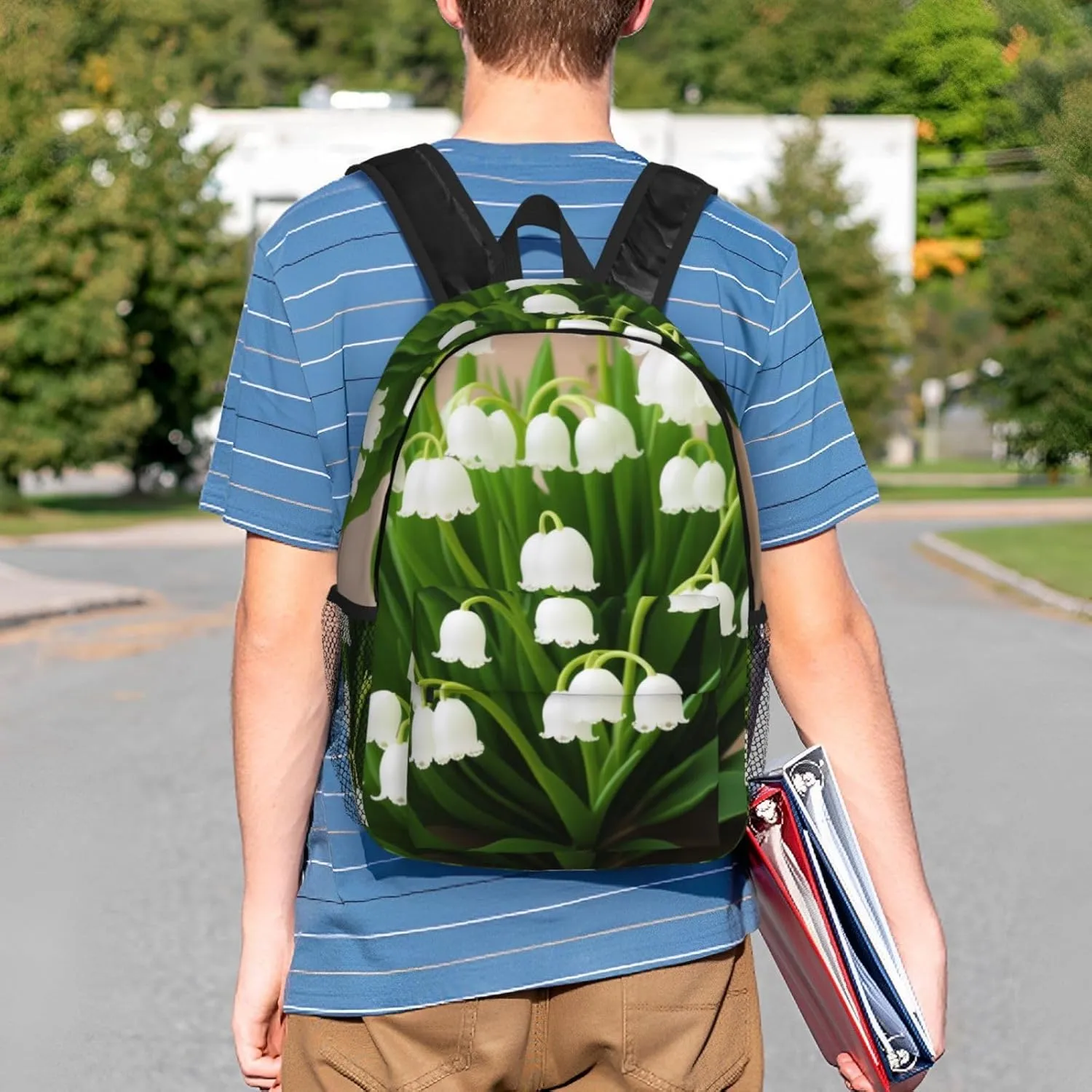 Lilies Of The Valley Backpack Lightweight Casual Backpack Double Shoulder Bag Travel Daypack With Laptop Compartmen