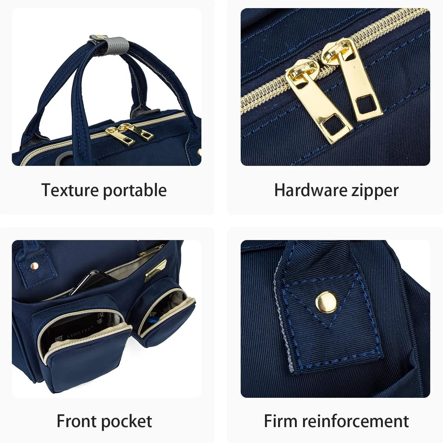 Lmbabter Baby Diaper Bag Backpack Waterproof Multi-Function Convertible Mini Smart Diaper Bag Backpack for Outdoor (Blue)