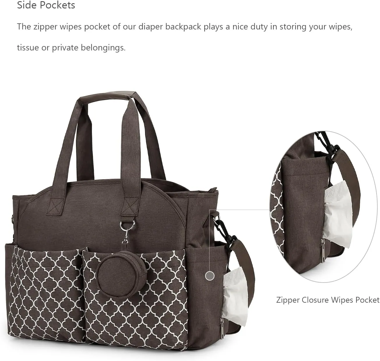 Lmbabter Diaper Bag Tote with Changing Station Upgrade Multi-Function Baby Bag with Adjustable Shoulder Strap