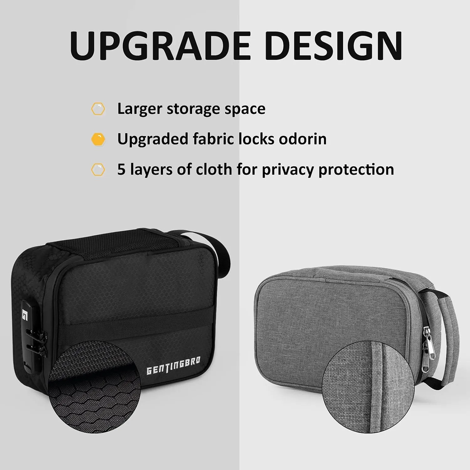 Lock Bag with Combination Medicine Bag Travel Lunch Black