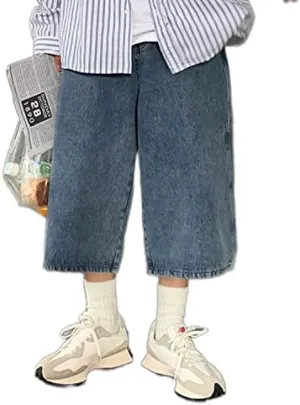 Long Denim Shorts Jorts Y2k Aesthetic Baggy Jeans Short Harajuku Fashion Streetwear Vintage Grunge Korean Style Unisex