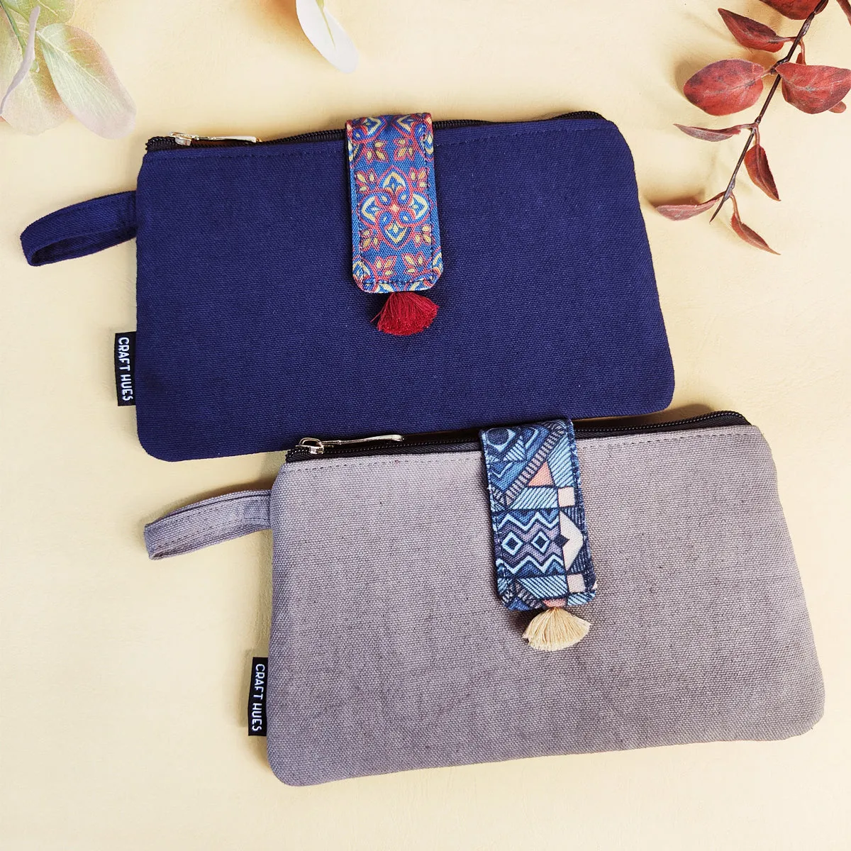 Long Plain Wallet Combo - Blue/Grey