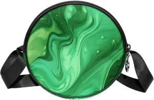Long Strap Crossbody Bag, Round, Shoulder Bag for Women, abstract maple background
