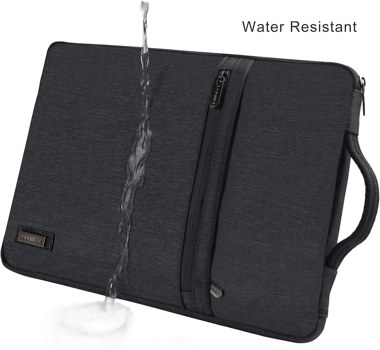 LONMEN 14 inch Laptop Sleeve Case Water-Resistant Handle Bag for Most 14" Computer/Surface Book/Lenovo Flex 4/Yoga 530/Thinkpad L480 E485/HP Pavilion X360/Dell New Latitude 5490 7490 2018,Dark Grey
