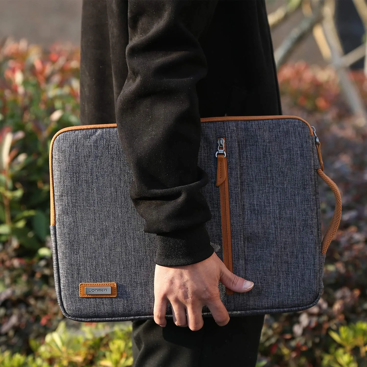 LONMEN 15.6 inch Laptop Sleeve Case Water-resistant Notebook Handle Bag for Flex 4/Yoga 720/Ideapad 330 321S Laptop/ThinkPad P1/HP Envy x360 15/ASUS ROG Zephyrus S/Dell Latitude 3590,Dark Grey