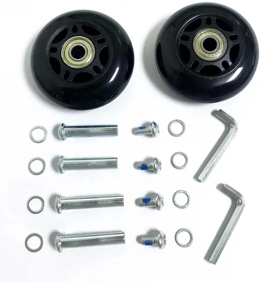 LOTOWELZON 2pcs Luggage Suitcase Replacement Wheels, 50/64/70/75/84/90mm Rubber Inline Roller Skate Wheels with 8mm(0.31") ABEC-7 608ZZ Bearings Repair Kits