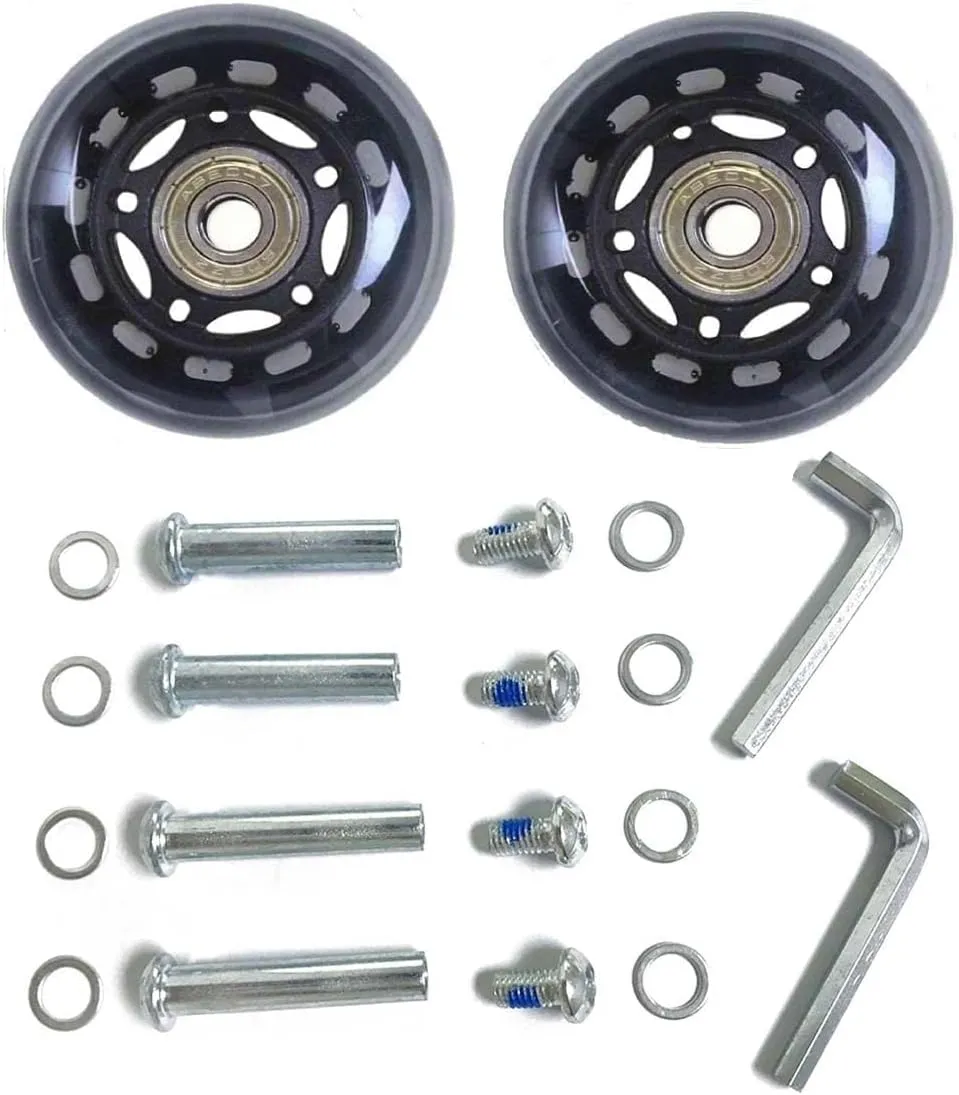 LOTOWELZON 2pcs Luggage Suitcase Replacement Wheels, 50/64/70/75/84/90mm Rubber Inline Roller Skate Wheels with 8mm(0.31") ABEC-7 608ZZ Bearings Repair Kits