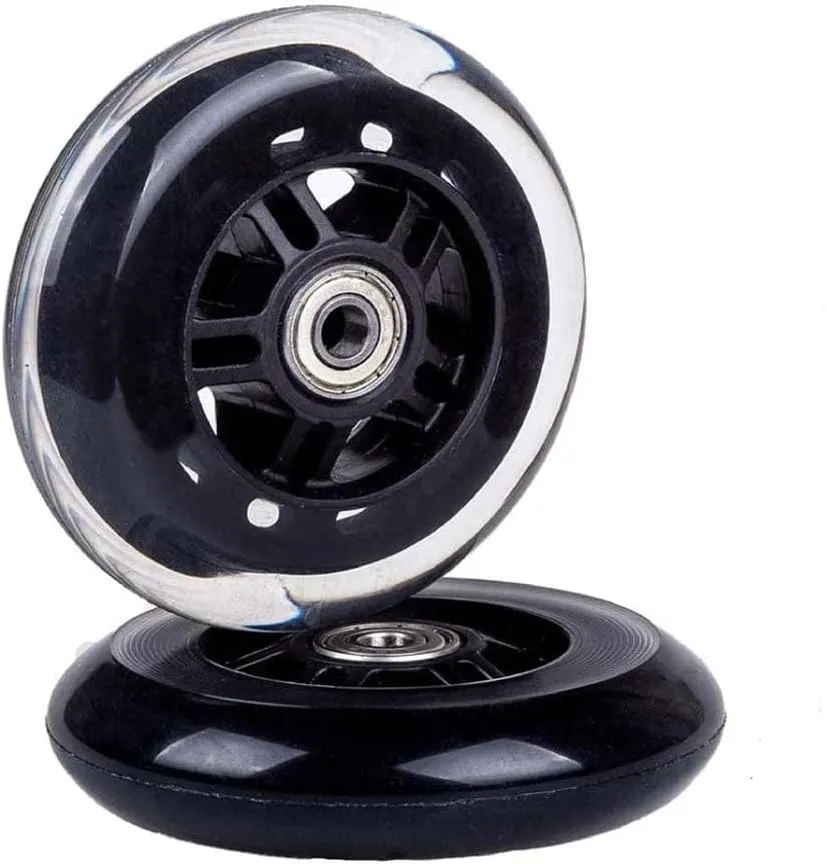 LOTOWELZON 2pcs Luggage Suitcase Replacement Wheels, 50/64/70/75/84/90mm Rubber Inline Roller Skate Wheels with 8mm(0.31") ABEC-7 608ZZ Bearings Repair Kits