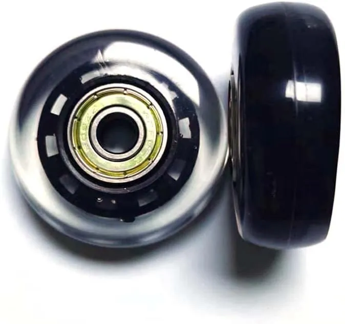 LOTOWELZON 2pcs Luggage Suitcase Replacement Wheels, 50/64/70/75/84/90mm Rubber Inline Roller Skate Wheels with 8mm(0.31") ABEC-7 608ZZ Bearings Repair Kits