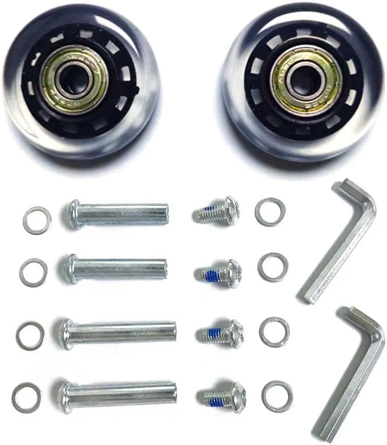 LOTOWELZON 2pcs Luggage Suitcase Replacement Wheels, 50/64/70/75/84/90mm Rubber Inline Roller Skate Wheels with 8mm(0.31") ABEC-7 608ZZ Bearings Repair Kits