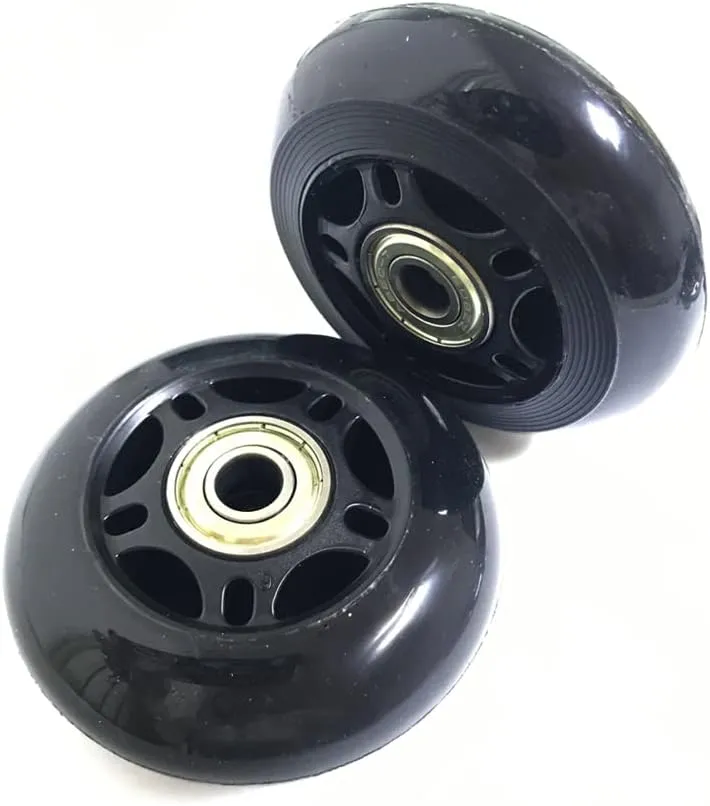 LOTOWELZON 2pcs Luggage Suitcase Replacement Wheels, 50/64/70/75/84/90mm Rubber Inline Roller Skate Wheels with 8mm(0.31") ABEC-7 608ZZ Bearings Repair Kits