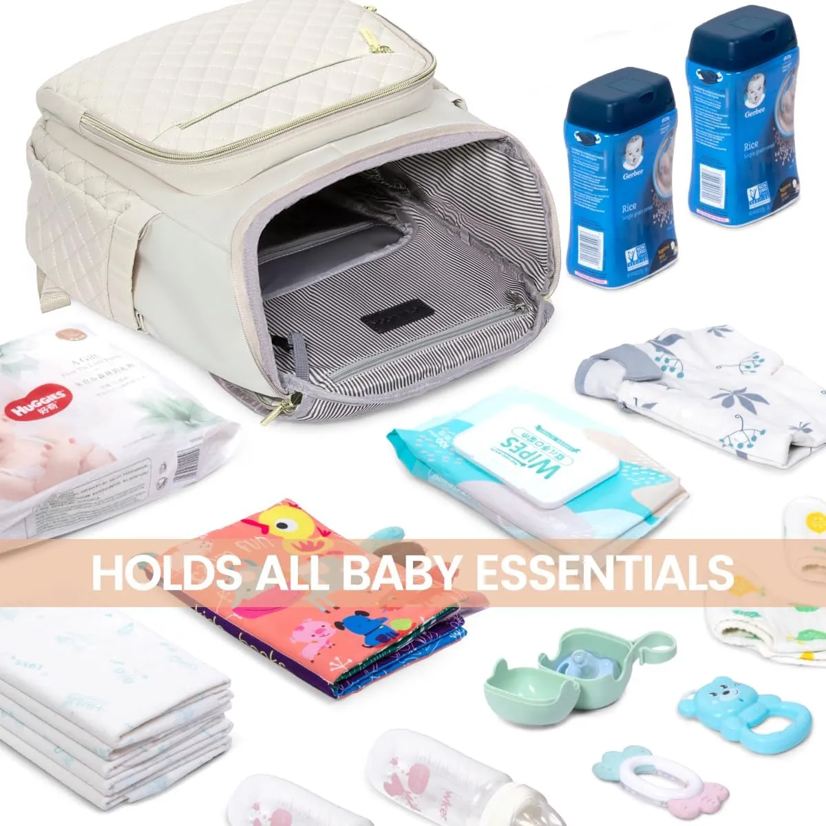 LOVEVOOK Diaper Bag Backpack Large Capacity Baby Bag with Portable Changing Pad, Multifunction Baby Travel Backpack