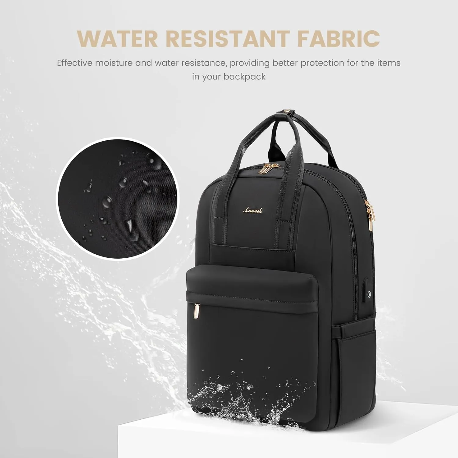 LOVEVOOK Laptop Backpack for Women, 17 Inch Travel Laptop Bag with USB Port, Waterproof Computer Backpack Purse for Work Teacher Nurse, Durable Casual Daypack