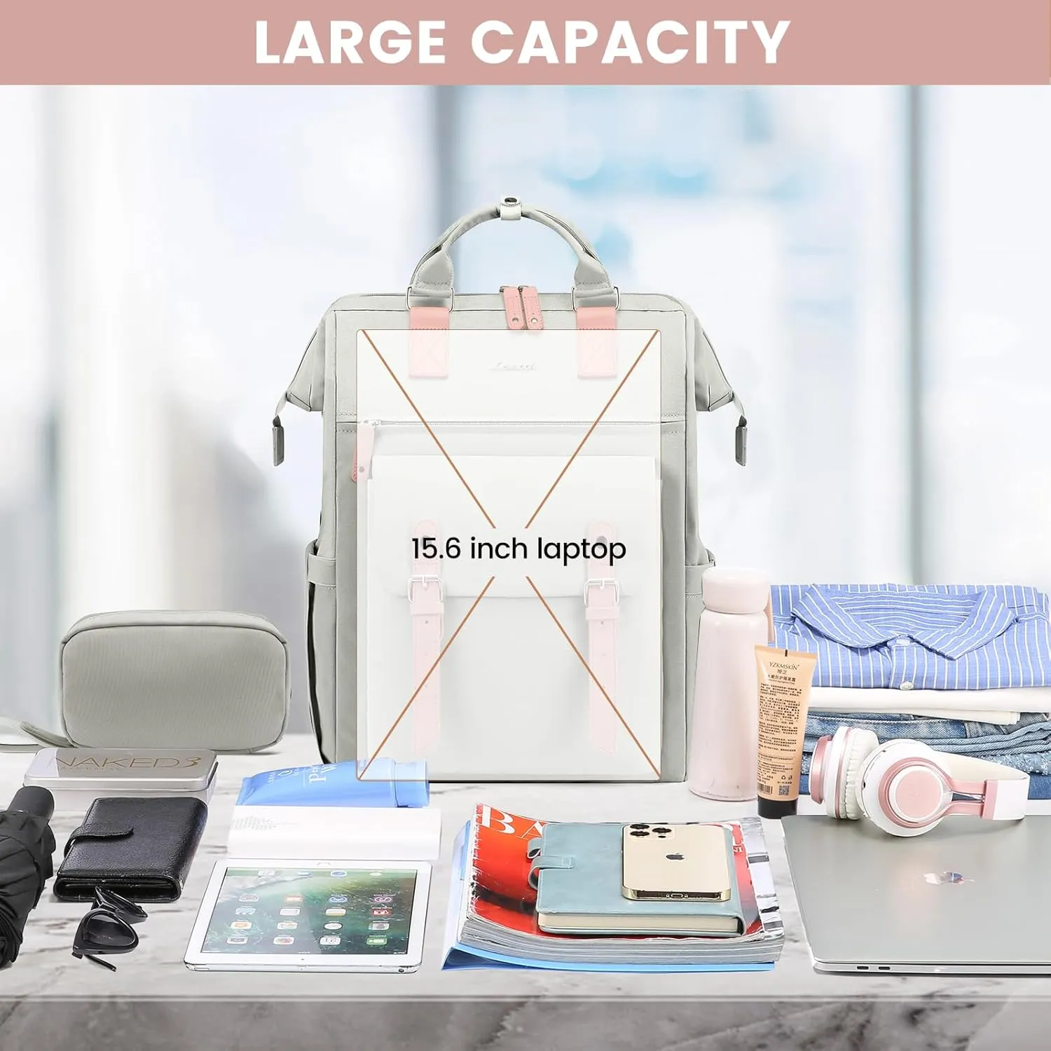 LOVEVOOK Laptop Backpack for Women Teacher Work Bags Travel Backpack, Business Computer Laptop Bag Nurse Bags College Backpack Purse, 17 Inch